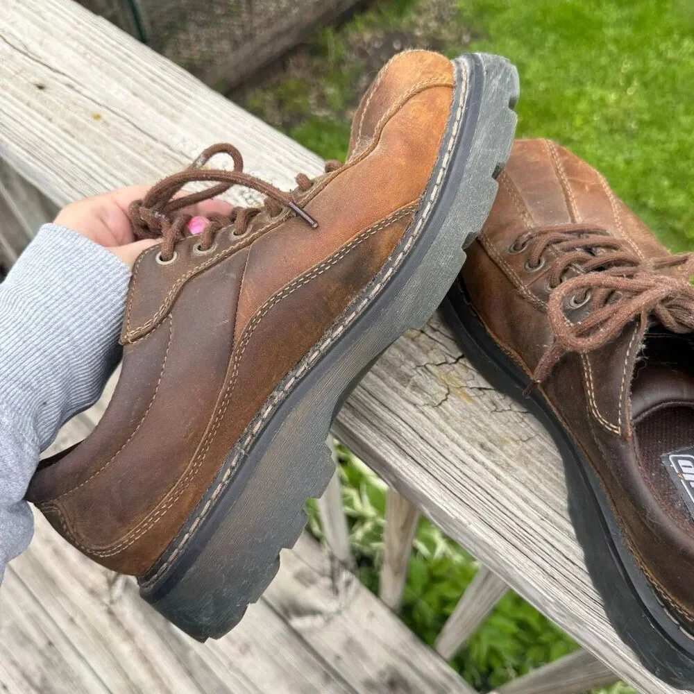 Y2K Urban Up Brown Leather Platform Lug Sole Men’s Chunky Shoes